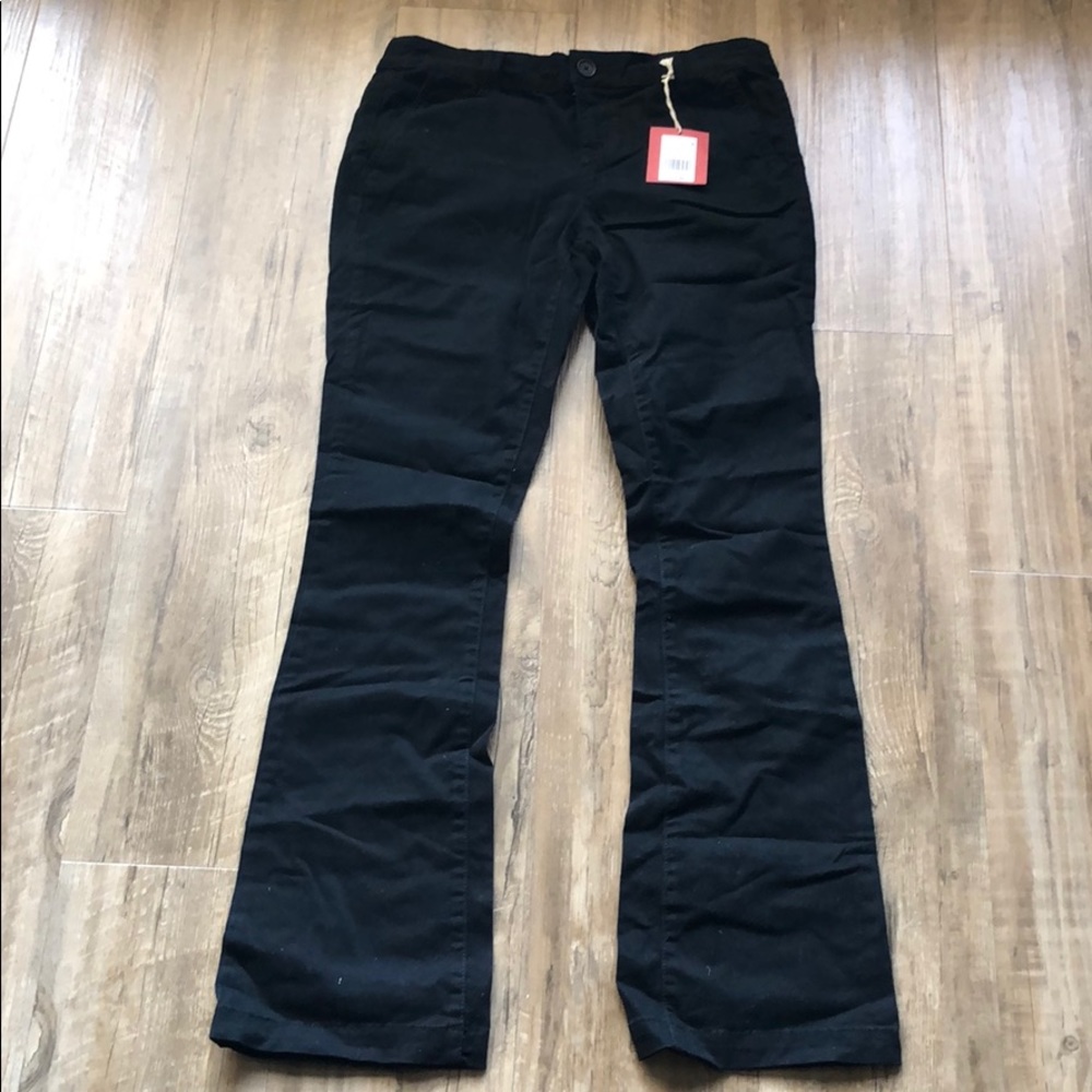 Black Mid-Rise Bootcut Pants